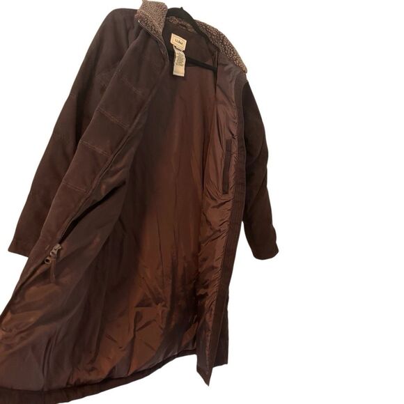 L.L. Bean Long Puffer Goose Down Coat Women’s chocolate Brown Winter L - Picture 7 of 13